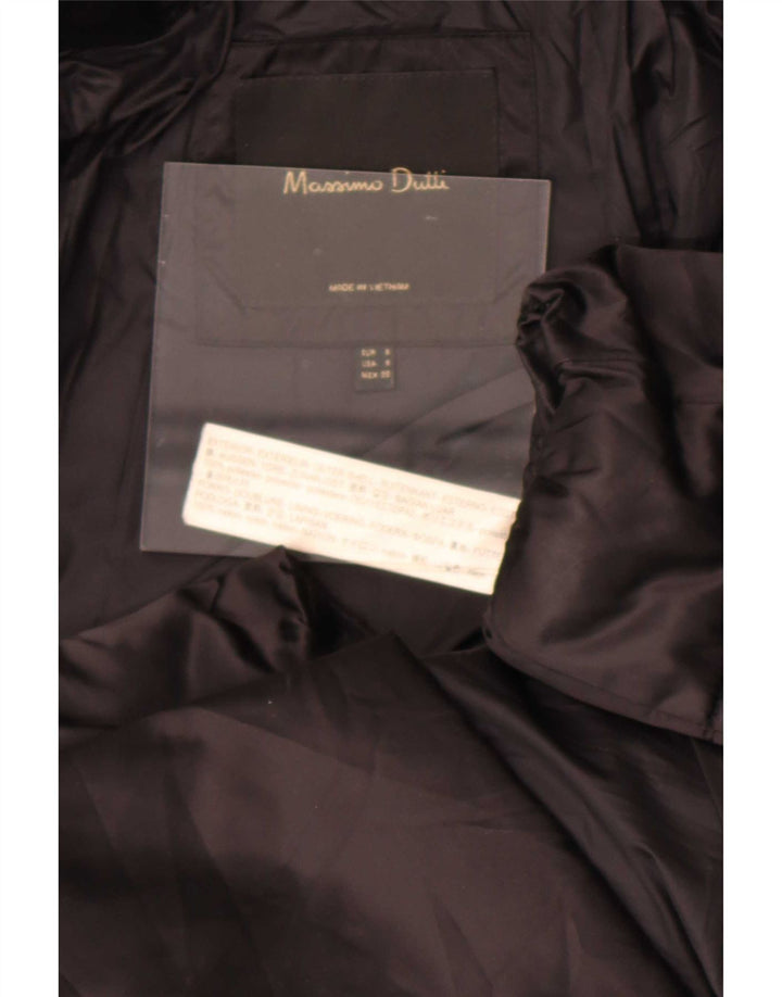 Casaco acolchoado com capuz feminino Massimo Dutti UK 10 poliéster azul pequeno