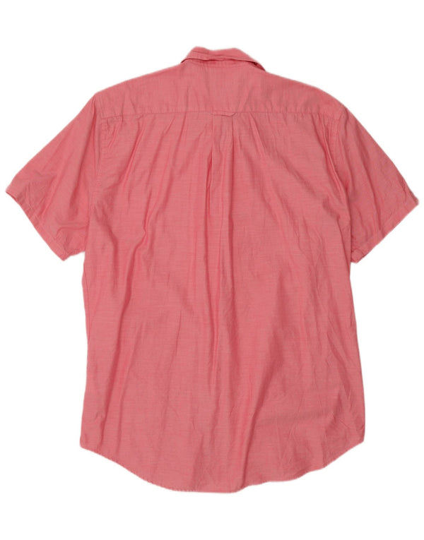 Camisa masculina de manga curta Gant tamanho 39/40 15 3/4 algodão rosa médio