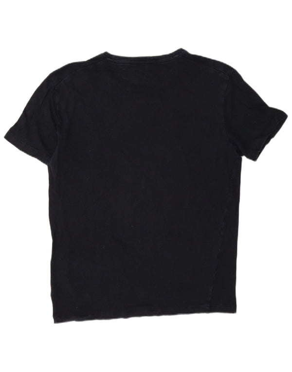 Cos Mens T-Shirt Top Small Navy Blue Linen
