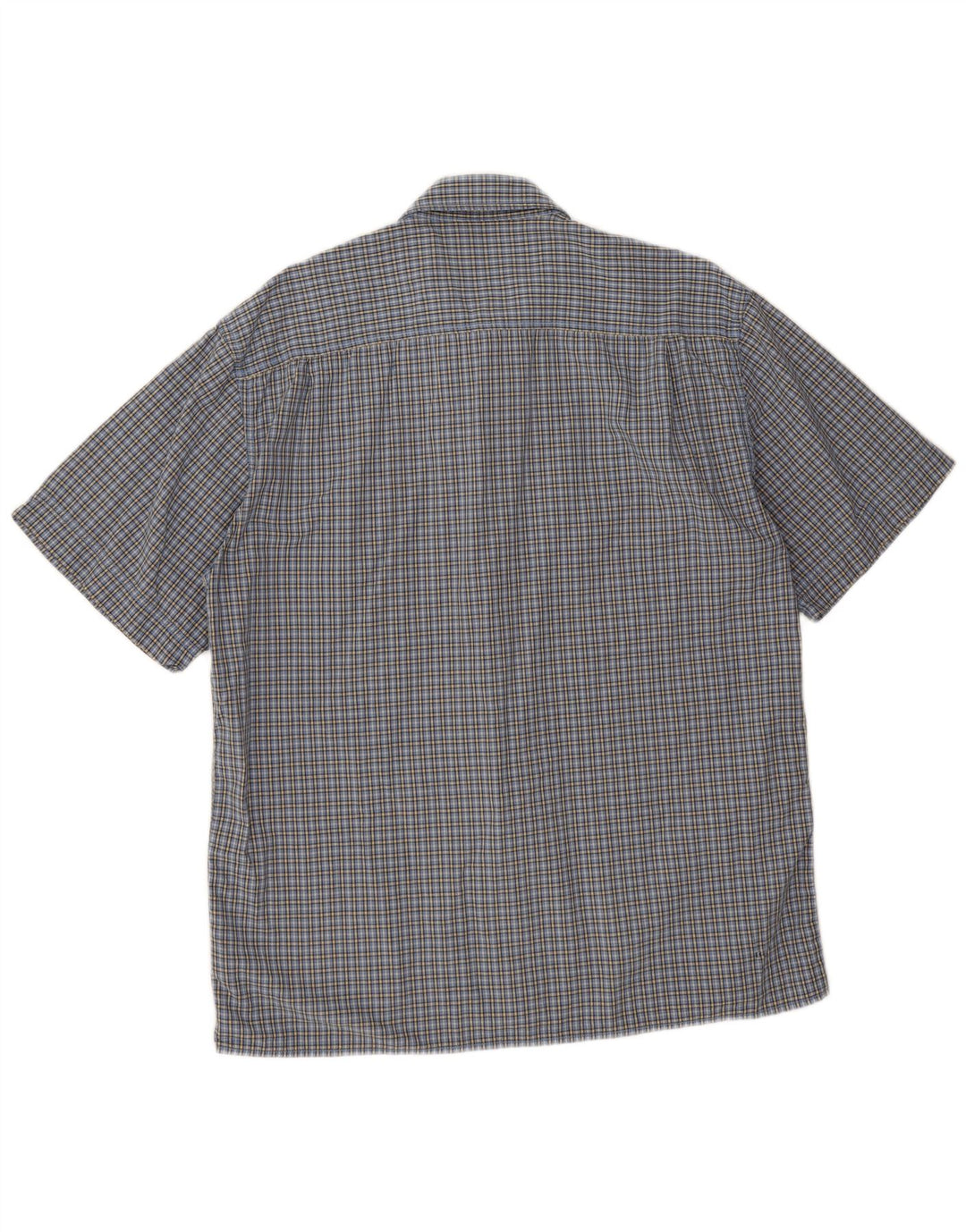 Wrangler Camisa masculina de manga curta grande algodão xadrez azul