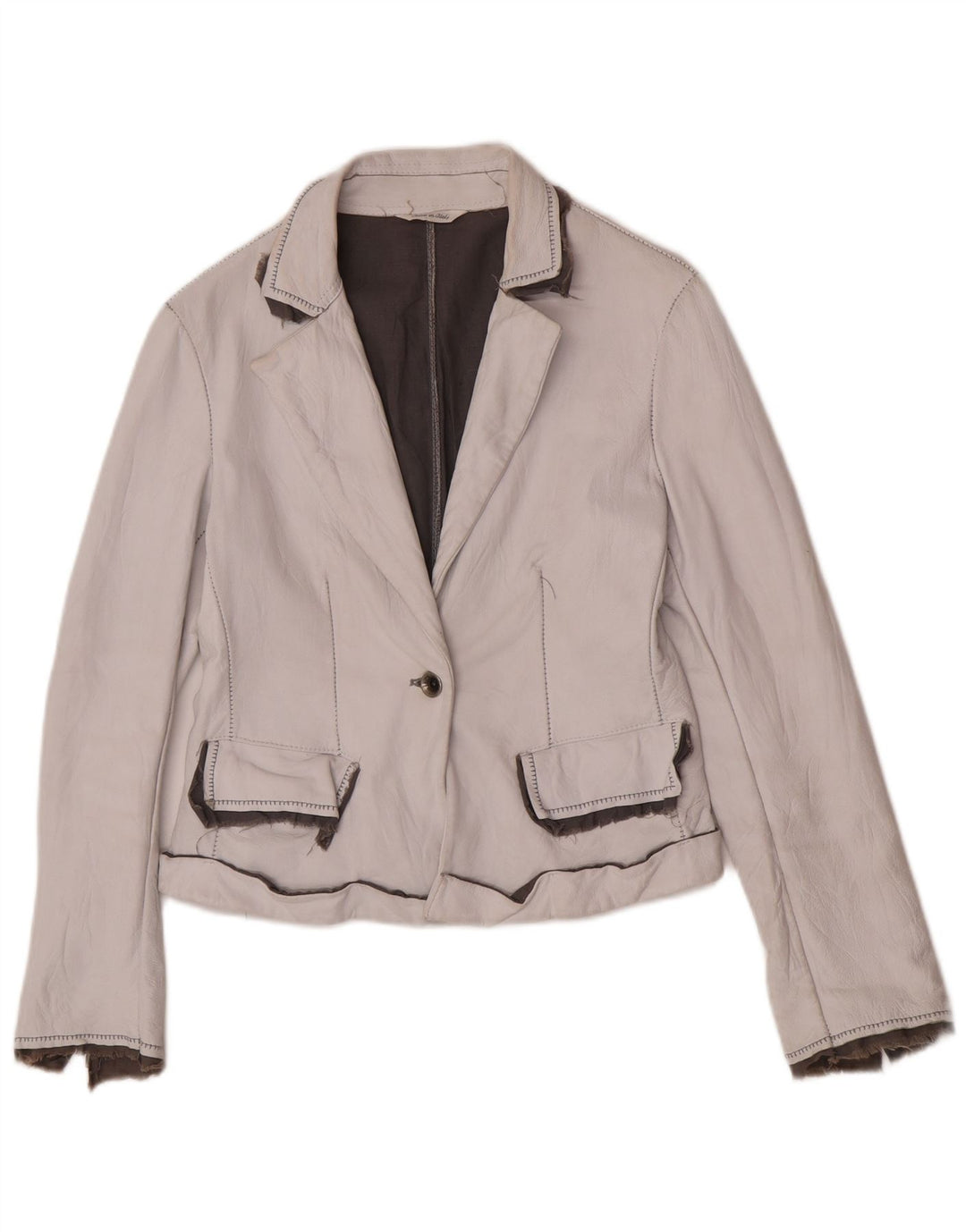 Jaqueta Blazer Feminina Victory com 1 Botão IT 44 Médio Off White Clássico
