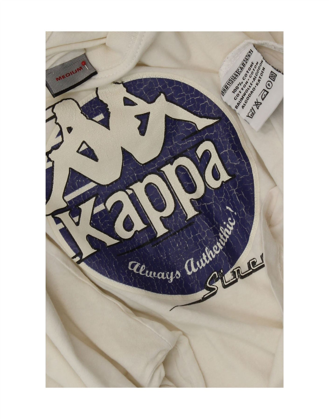 Camiseta gráfica masculina Kappa Top médio algodão branco