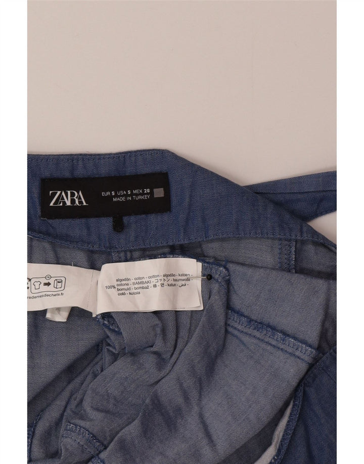 Macacão feminino Zara UK 10 pequeno algodão azul