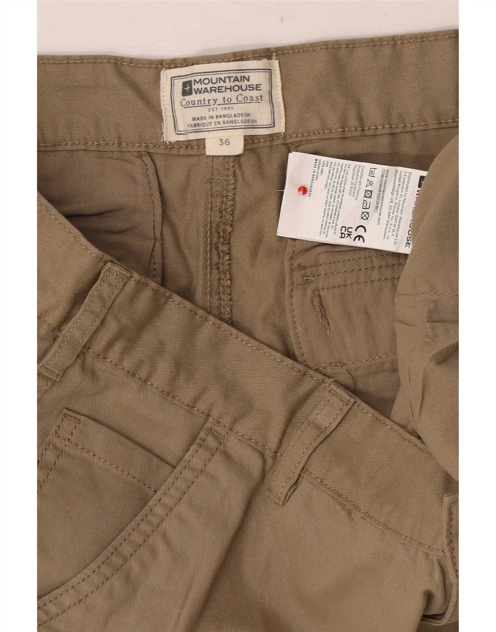 Shorts cargo masculino Mountain Warehouse W36 grande algodão bege