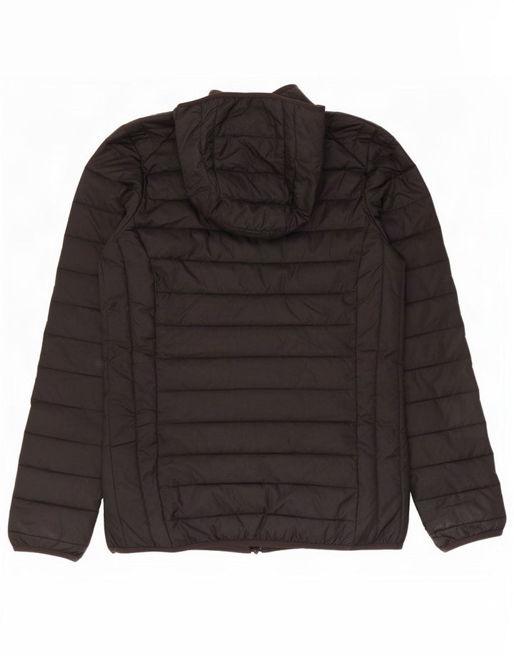 Jaqueta feminina acolchoada com capuz e capuz Ellesse UK 10 poliéster preto pequeno