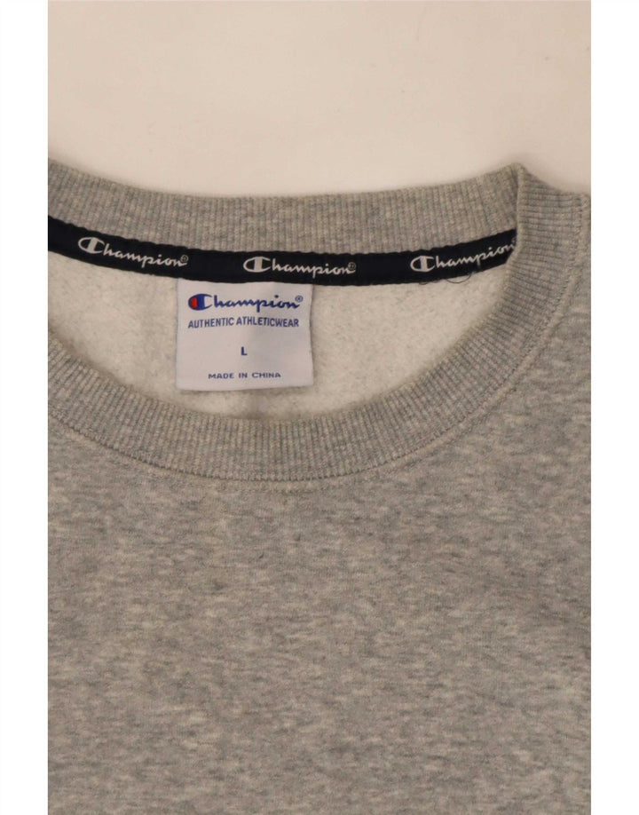 Champion moletom gráfico masculino jumper grande algodão manchado cinza
