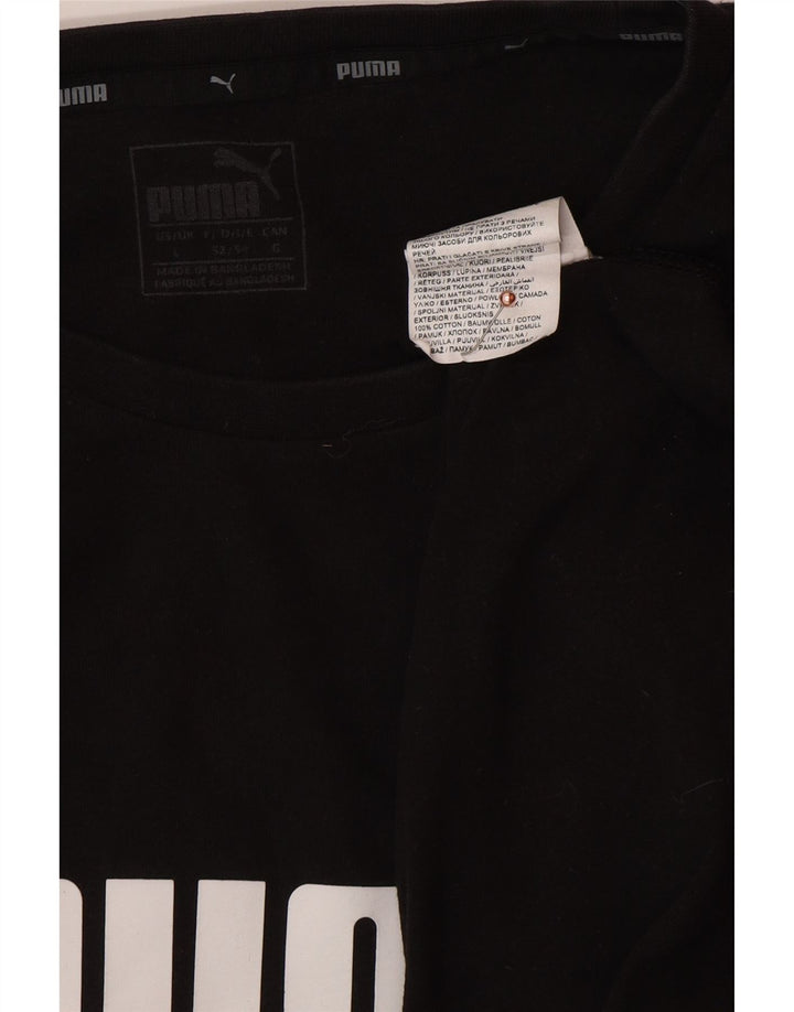 Camiseta masculina PUMA com estampa gráfica grande de algodão preto