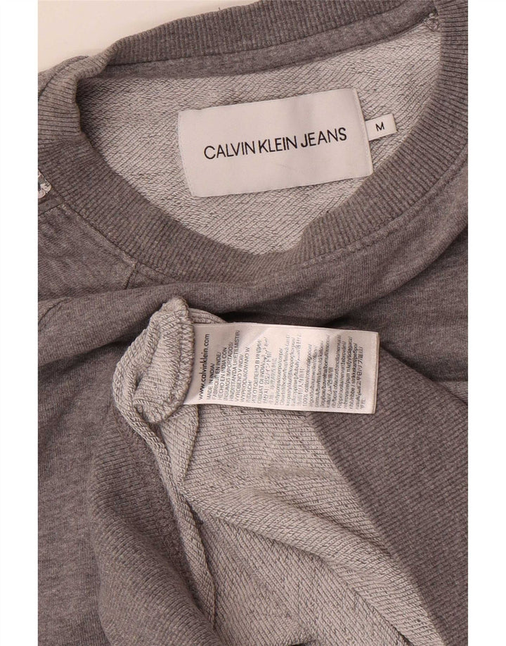 Calvin Klein Jeans Masculino moletom gráfico jumper médio algodão cinza