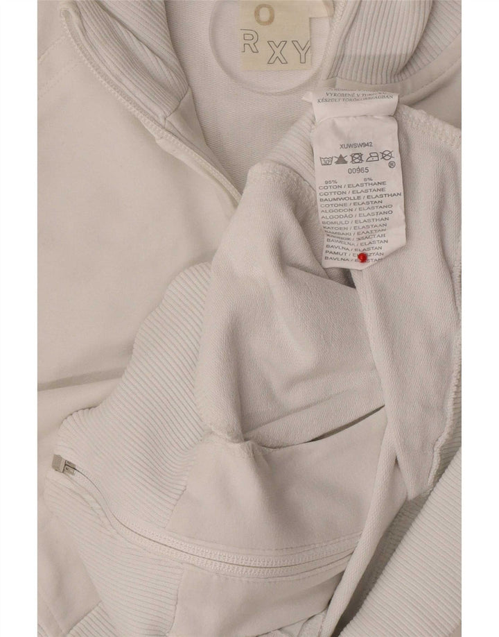 Roxy Womens Graphic Tracksuit Top Jacket Reino Unido 8 Pequeno Algodão Branco