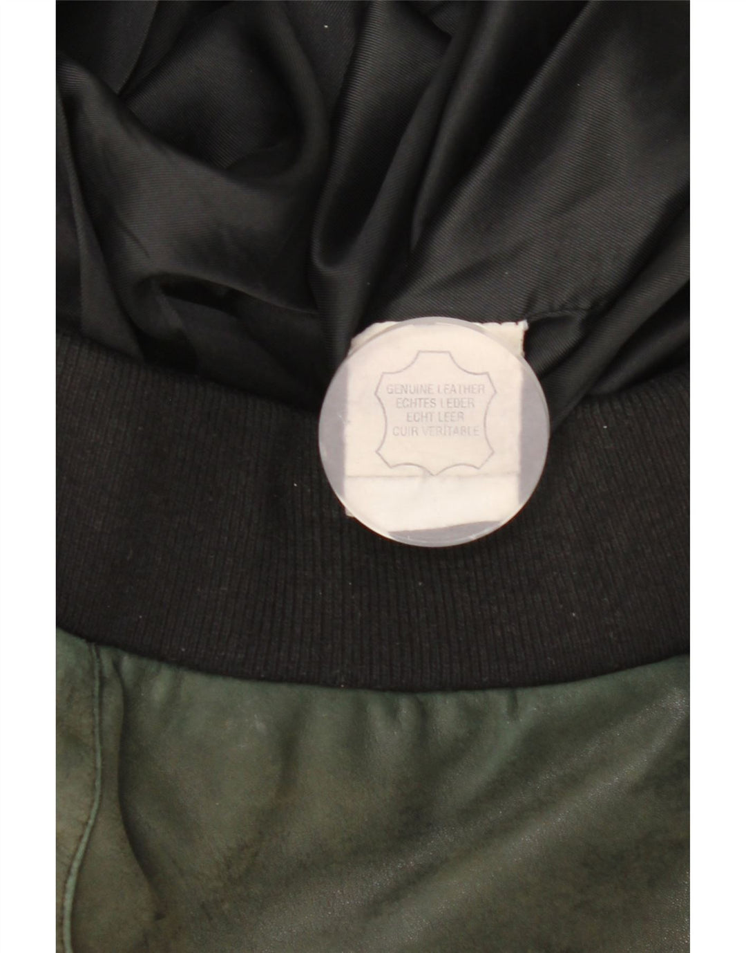 Jaqueta de couro masculina vintage Reino Unido 46 3XL couro xadrez verde