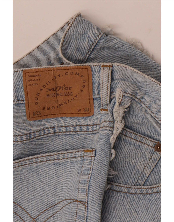 Shorts jeans feminino vintage W30 azul médio