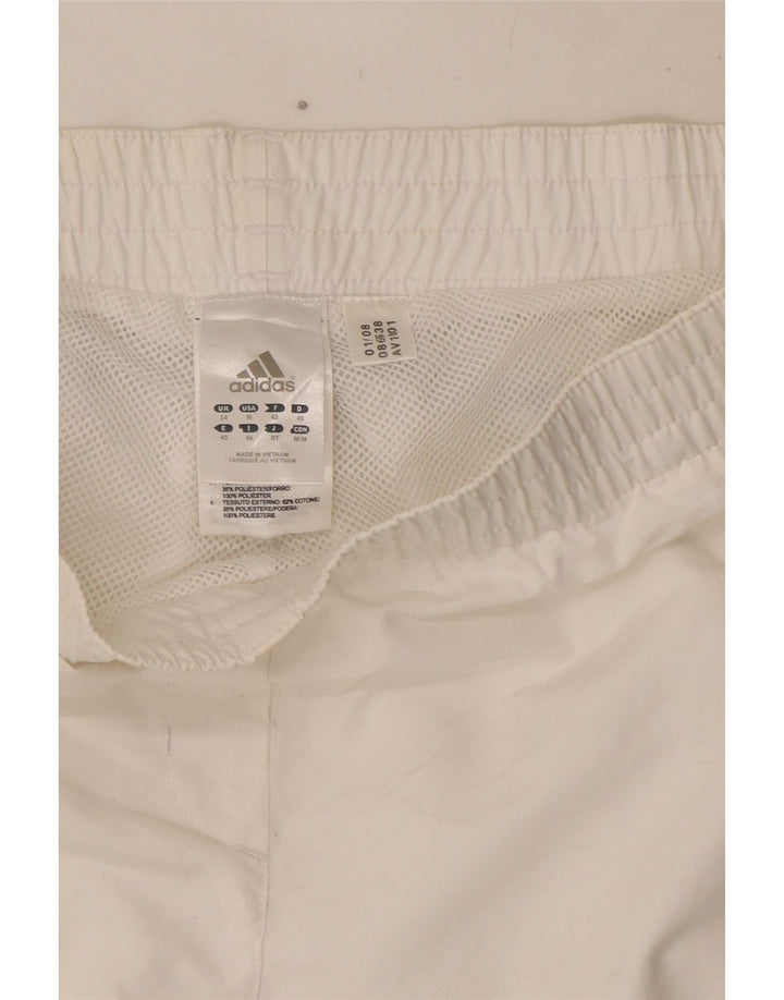 Adidas Womens Bermuda Sport Shorts UK 14 Médio Branco Poliéster