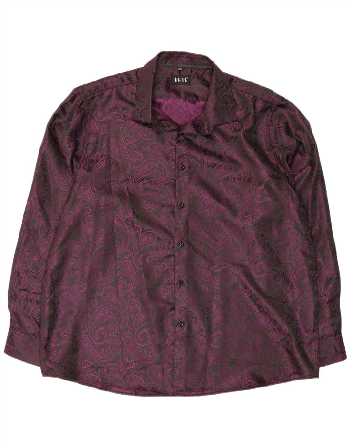 Camisa masculina Hi-Tie 2XL poliéster paisley roxo