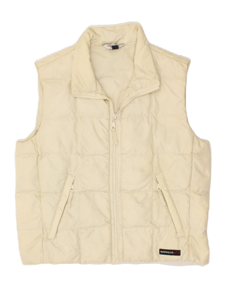 MURPHY & NYE Womens Padded Gilet UK 14 Medium Beige Polyamide Vintage Murphy & Nye and Second-Hand Murphy & Nye from Messina Hembry 
