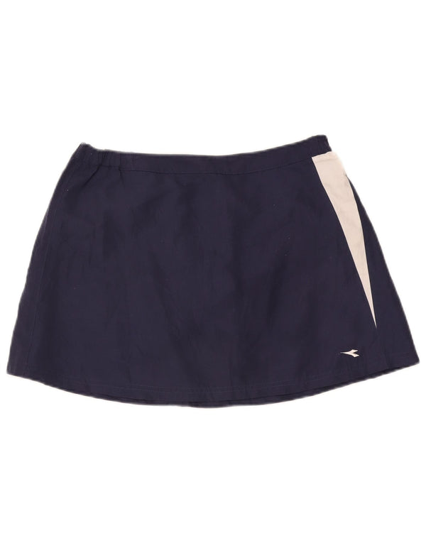 Saia de tênis feminina Diadora UK 14 poliéster colorblock azul marinho médio