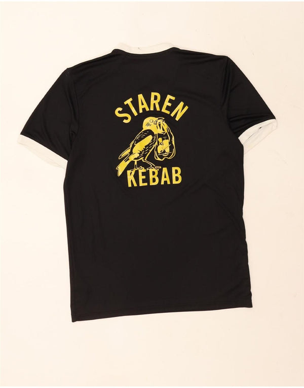 Adidas Mens Graphic T-Shirt Top Médio Preto Poliéster Esportivo