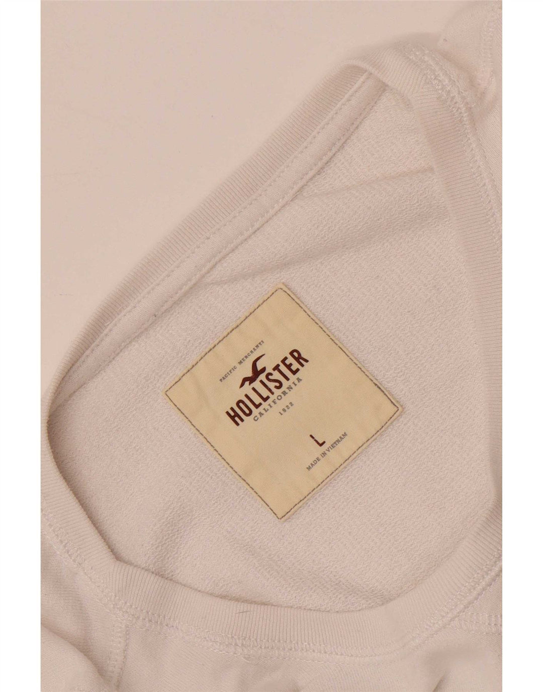 Hollister feminino gráfico moletom jumper UK 16 grande branco