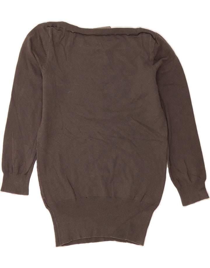 OASIS Womens Boat Neck Jumper Sweater UK 6 XS Grey Cotton Vintage Oasis and Second-Hand Oasis from Messina Hembry 