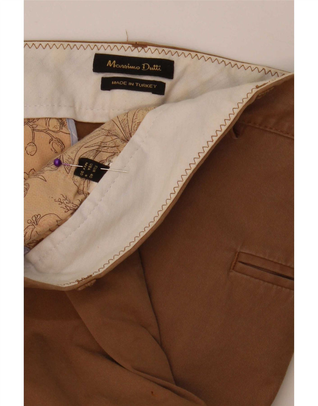 Calça Chino Slim Feminina Massimo Dutti EU 40 Médio W30 L30 Bege