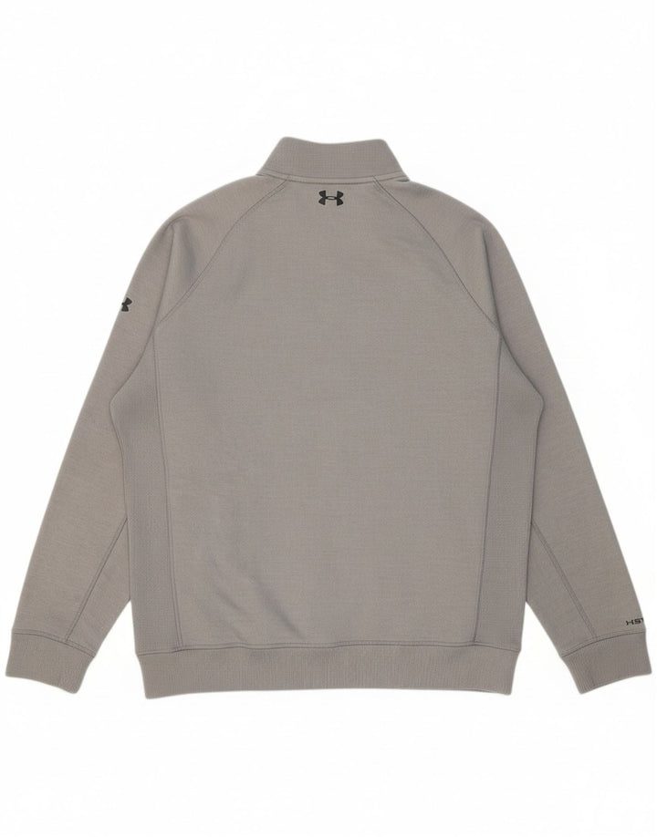 UNDER ARMOUR Suéter masculino Cold Gear com zíper e gola grande cinza