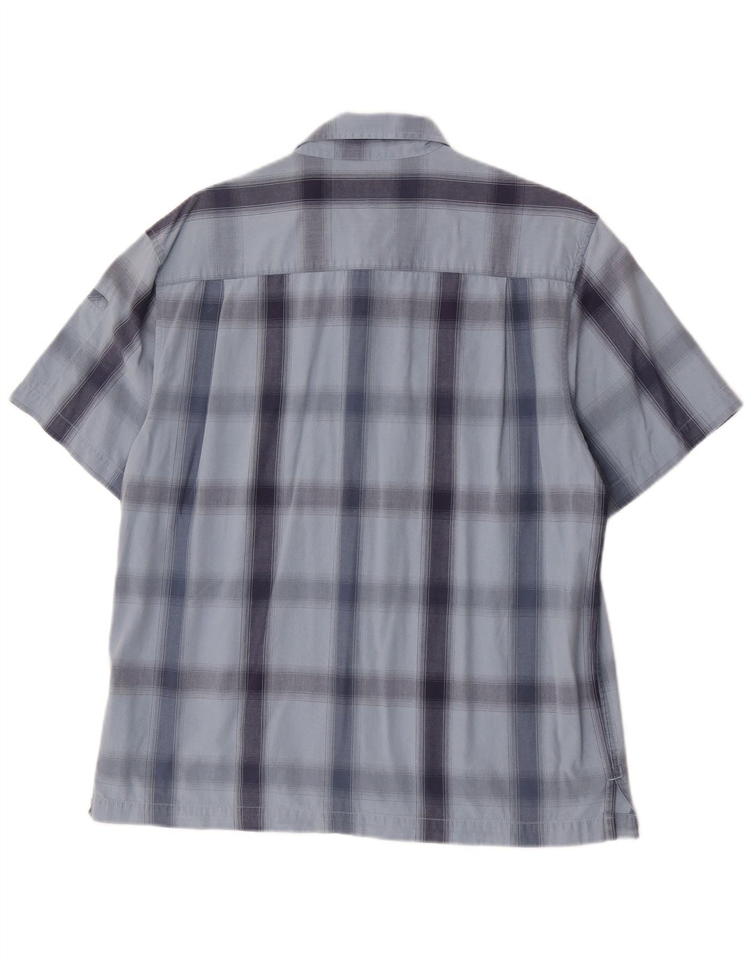 Wrangler Camisa masculina de manga curta grande algodão xadrez azul