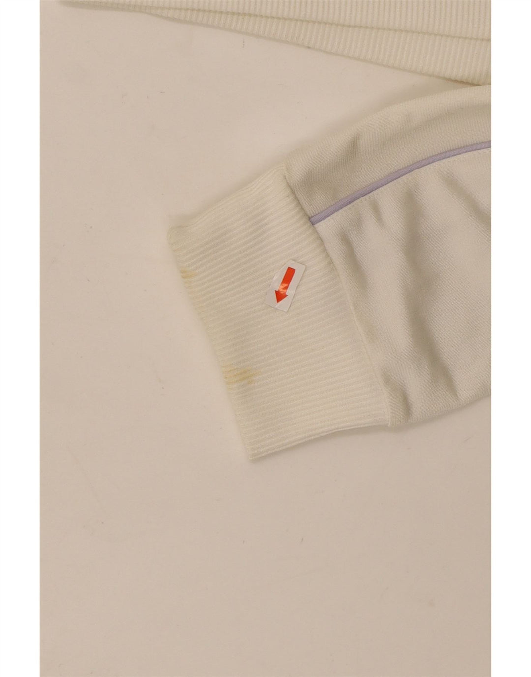 ADIDAS Womens Tracksuit Top Jacket UK 16 Large Off White Poliéster