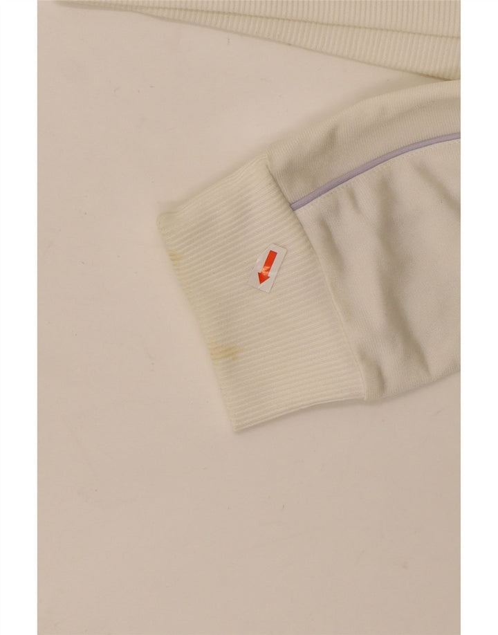 ADIDAS Womens Tracksuit Top Jacket UK 16 Large Off White Poliéster