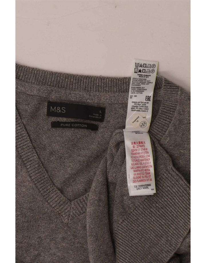 Regata masculina Marks & Spencer com colete grande de algodão cinza