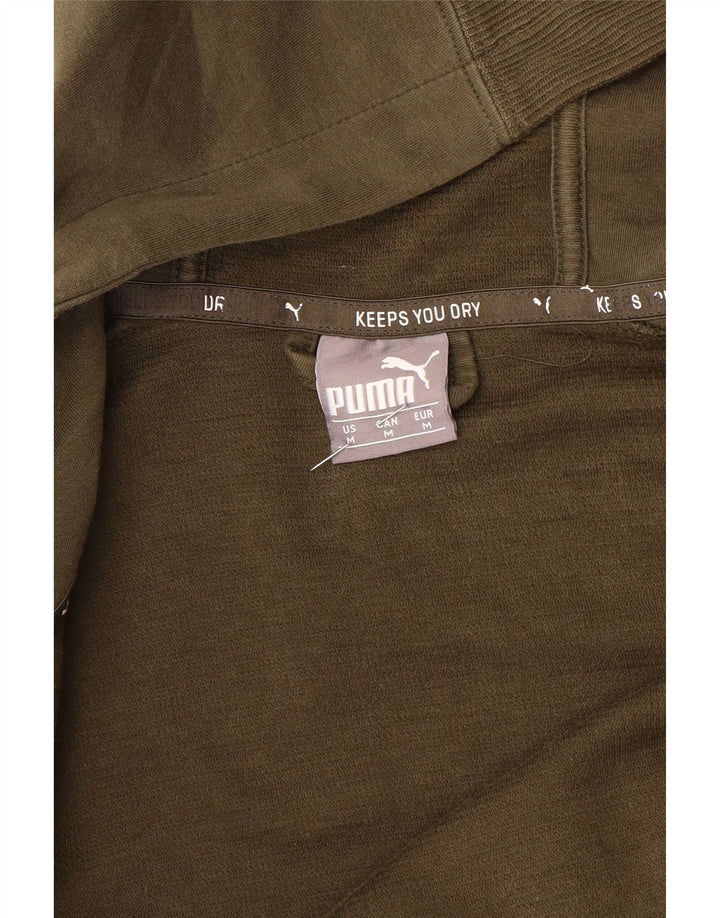 Suéter Puma masculino com capuz e zíper médio cáqui