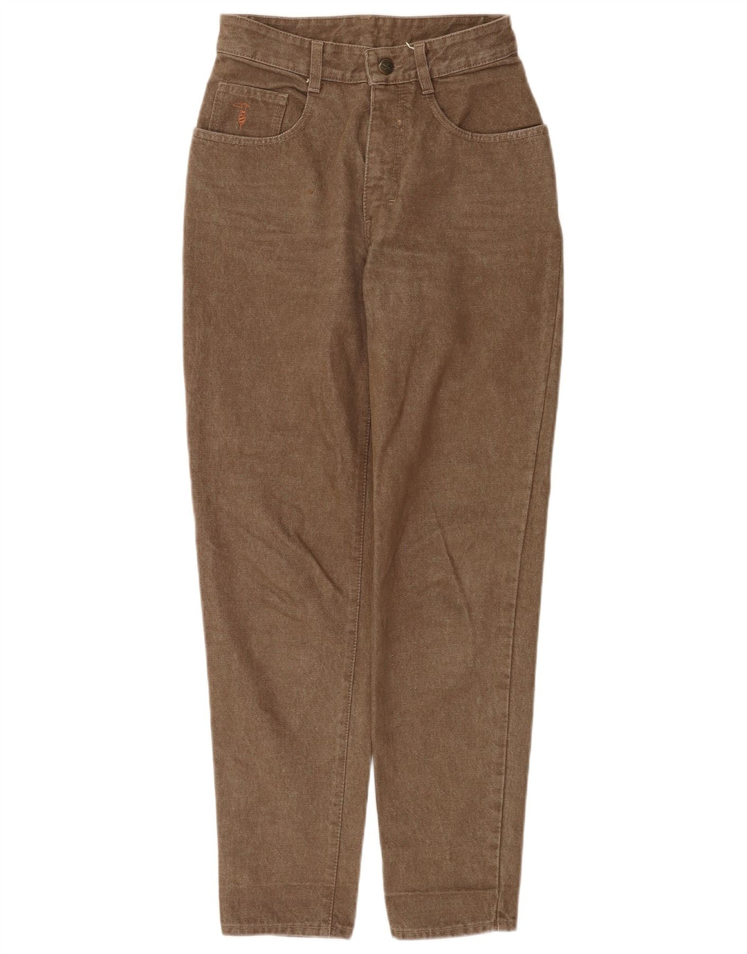Trussardi Calça jeans feminina cônica W28 L30 algodão marrom
