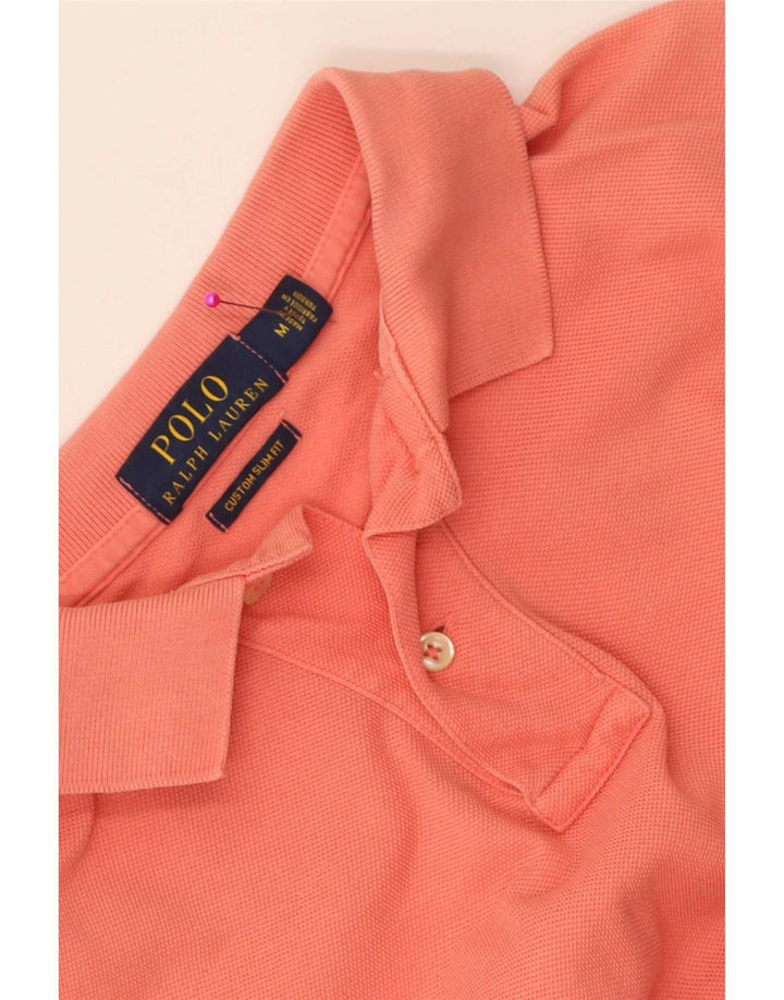 Camisa polo Ralph Lauren masculina personalizada Slim Fit rosa médio
