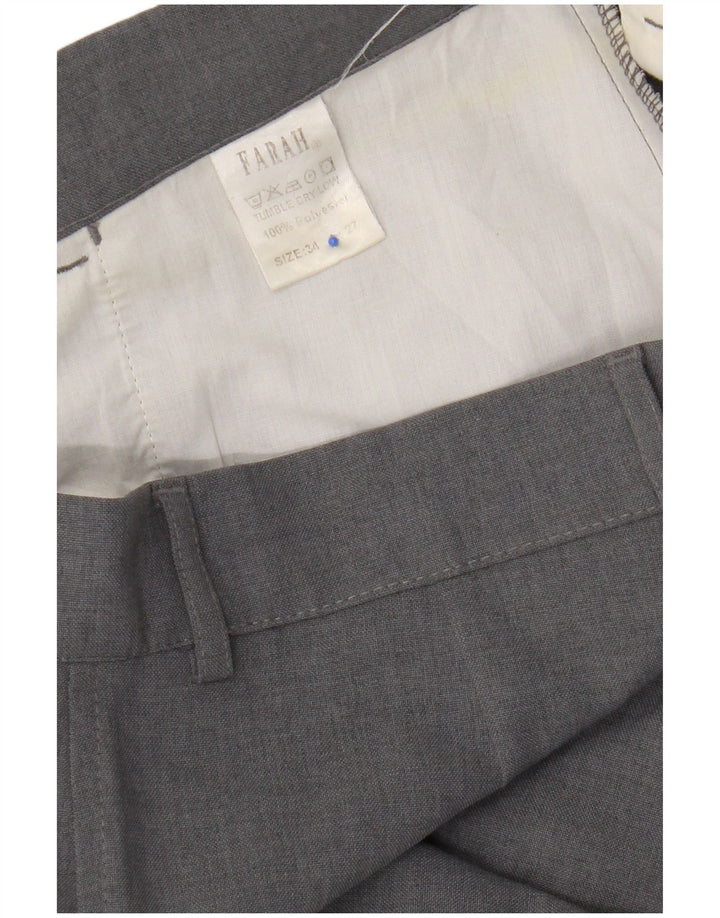 Calça casual reta masculina Farah W34 L27 poliéster cinza