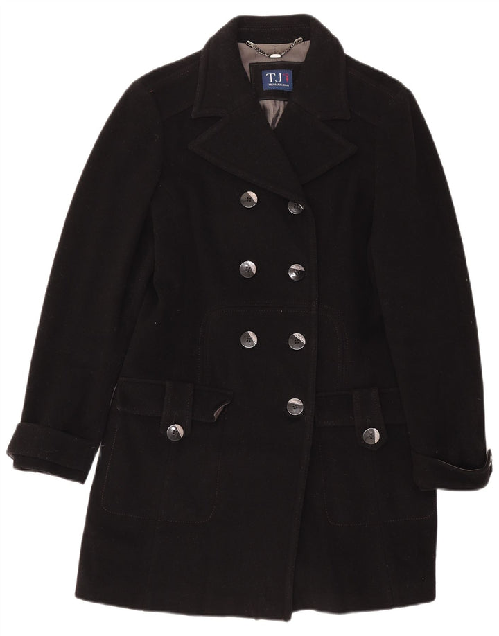 Trussardi Jeans Casaco feminino duplo breasted IT 44 lã preta média
