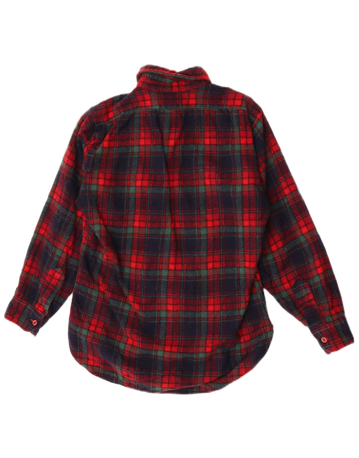 Camisa de flanela Pendleton Boys 10-11 anos médio azul marinho lã xadrez