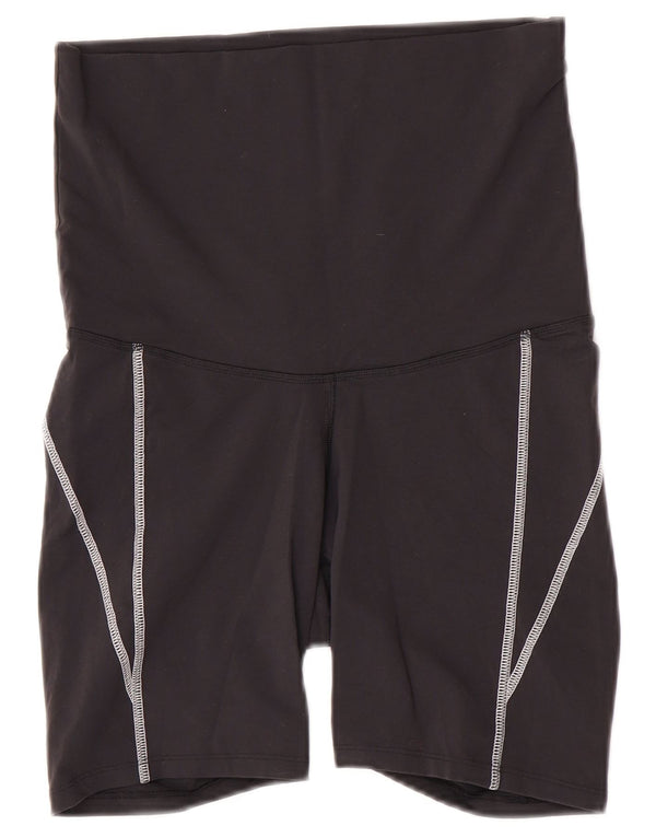 Shorts esportivos femininos de cintura alta Reebok UK 12/14 médio preto poliamida