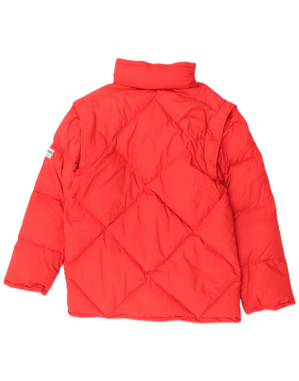 Jaqueta acolchoada reversível com capuz masculino Dolomite UK 34 XS algodão vermelho