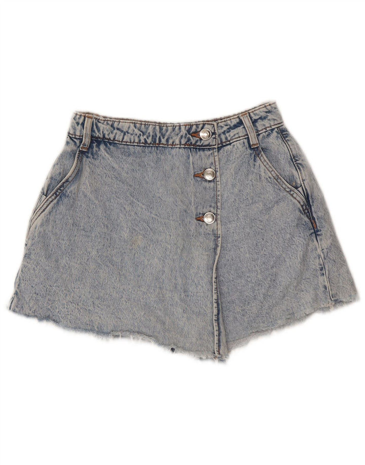 Shorts jeans feminino ZARA XS W24 azul algodão