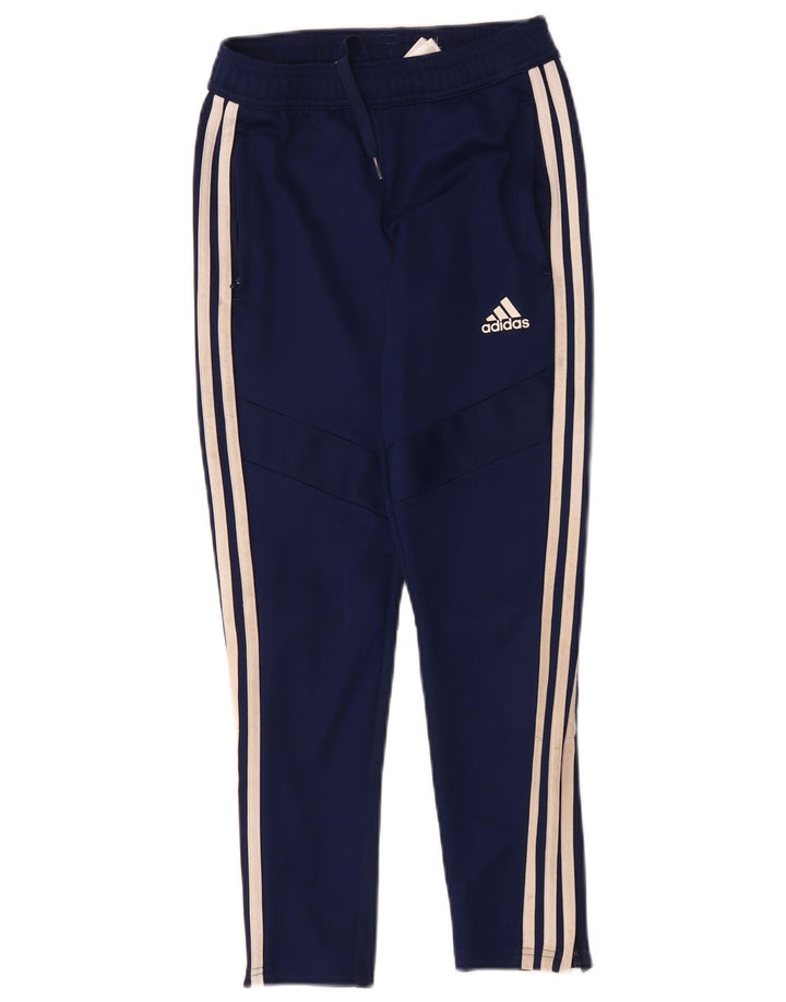 Calças de treino ADIDAS Menino Aeroready 9-10 anos azul marinho poliéster