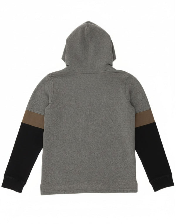 Suéter Under Armour Boys Zip com capuz 13-14 anos XL cinza colorblock algodão