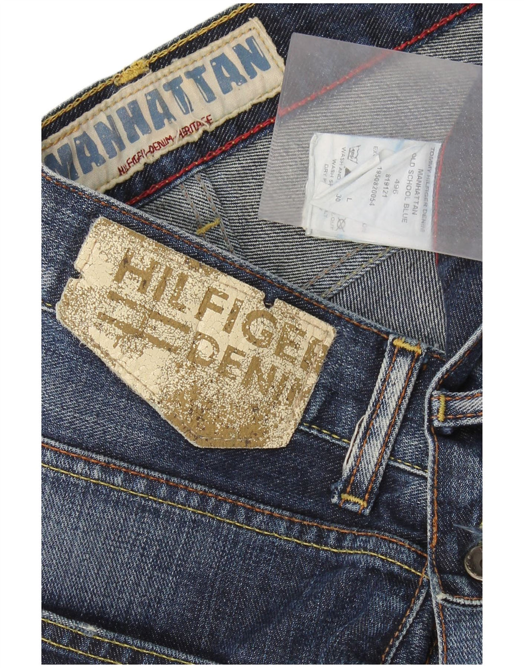 Jeans feminino TOMMY HILFIGER Manhattan Bootcut W33 L30 azul algodão