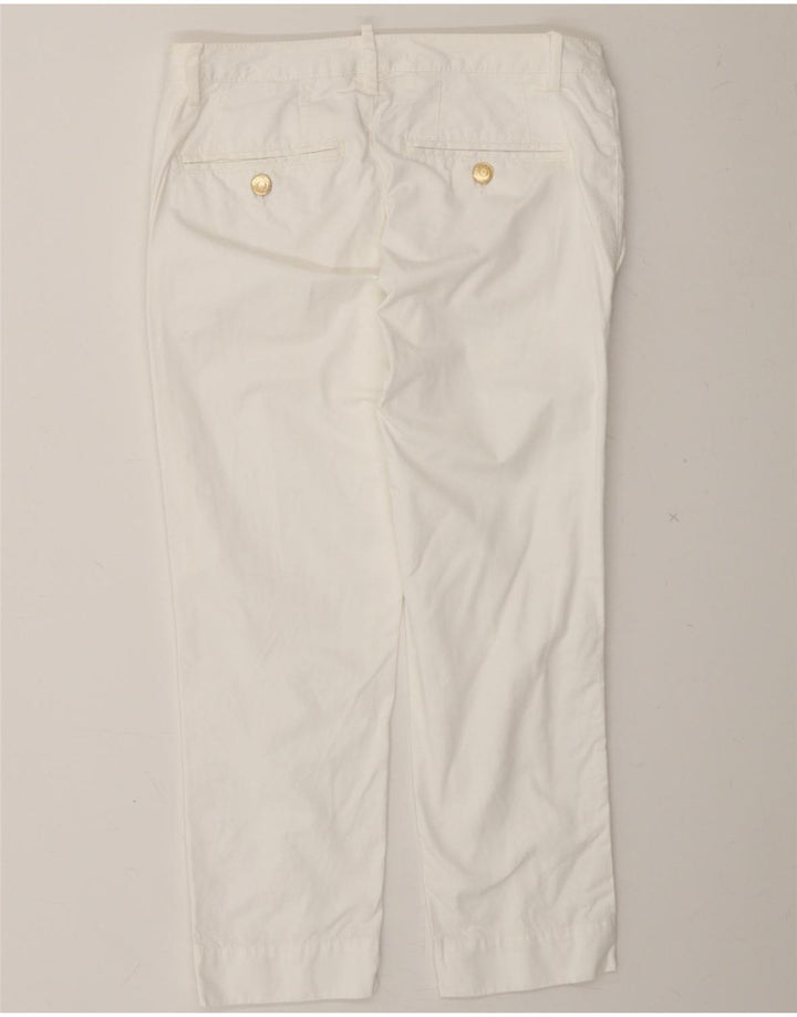 DSQUARED2 Womens Tapered Casual Trousers EU 38 Medium W29 L24 White Cotton Vintage Dsquared2 and Second-Hand Dsquared2 from Messina Hembry 