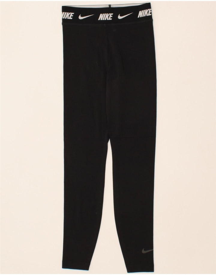 NIKE Womens Graphic Leggings UK 4 XS Black Vintage Nike and Second-Hand Nike from Messina Hembry 