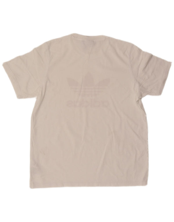 Adidas Mens Graphic T-Shirt Top Grande Algodão Branco