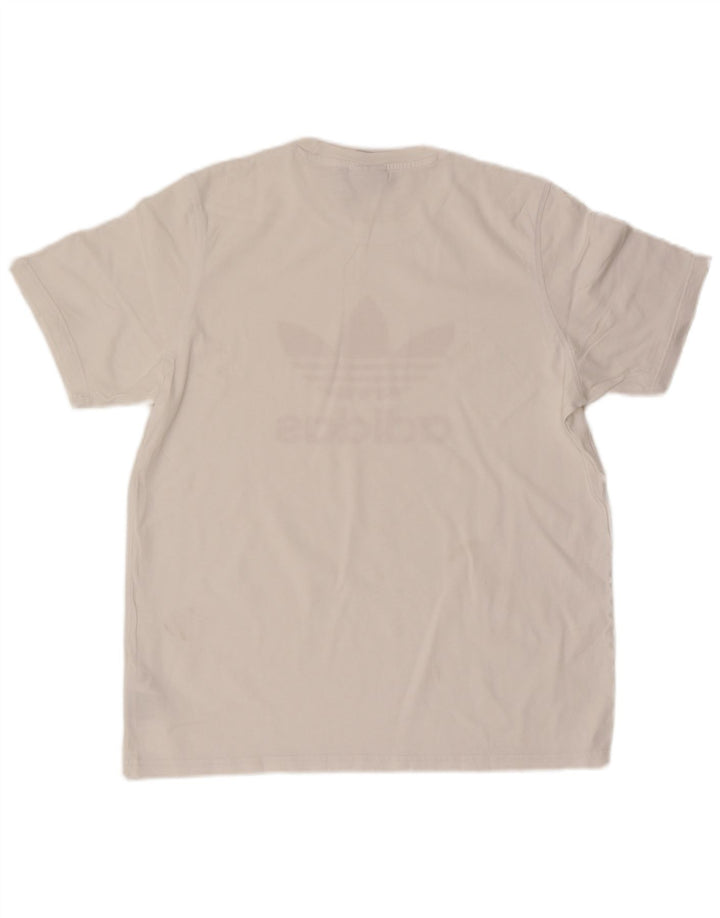 Adidas Mens Graphic T-Shirt Top Grande Algodão Branco