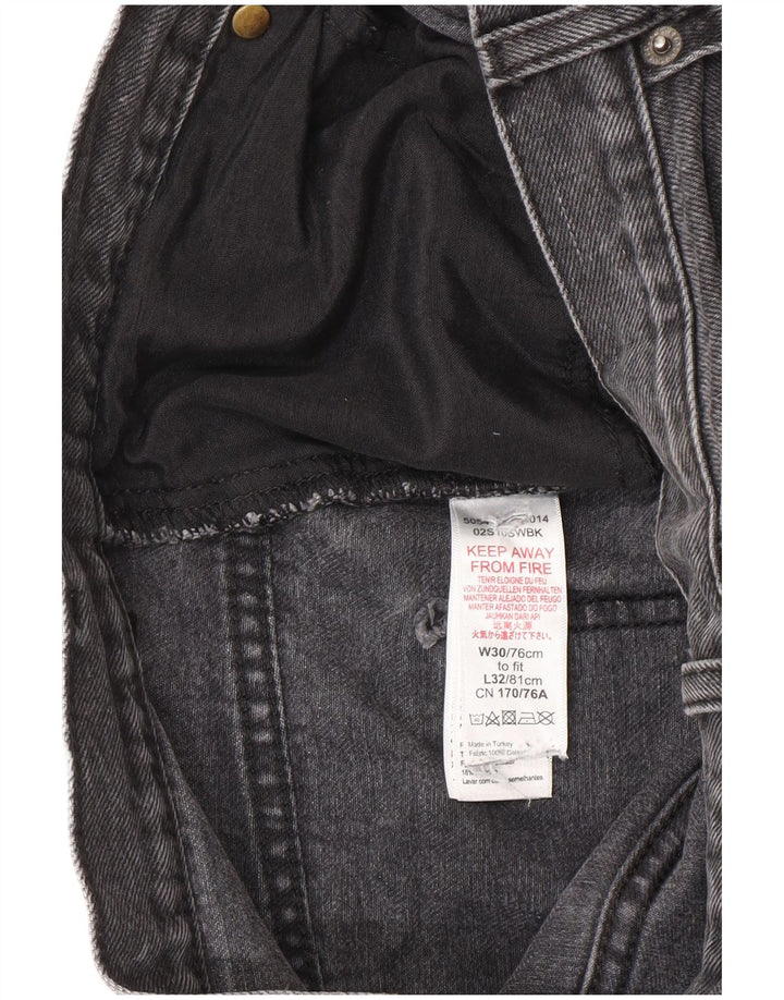 Topshop feminino folgado jeans solto W30 L32 poliéster preto