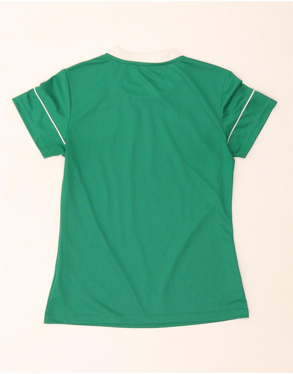 Adidas Womens Climalite T-Shirt Top UK 8/10 Pequeno Verde Poliéster