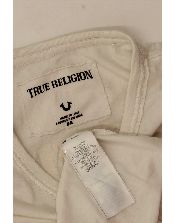 Camiseta gráfica masculina True Religion algodão branco médio