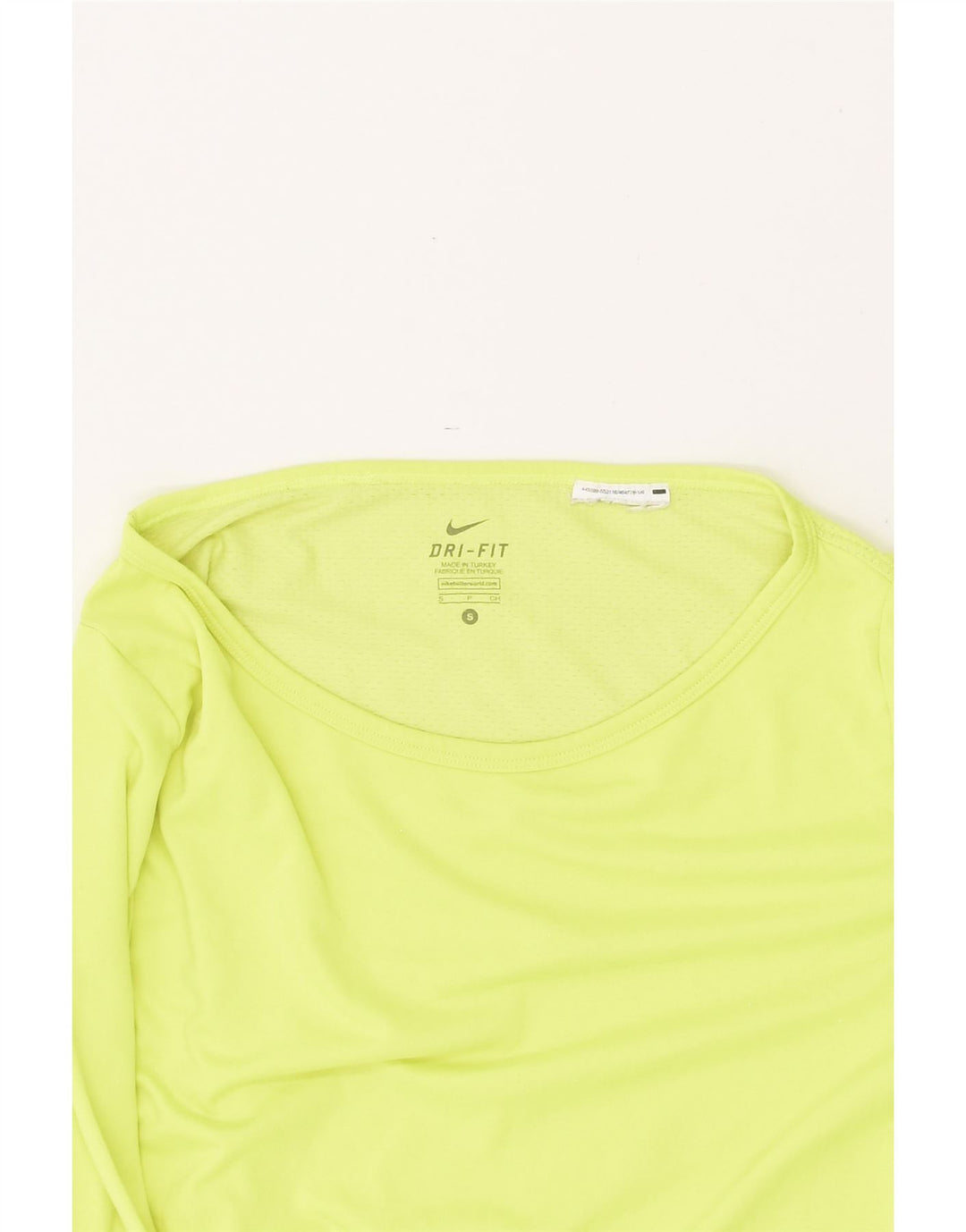 NIKE Womens Dri Fit Top Manga Longa UK 10 Pequeno Poliéster Verde