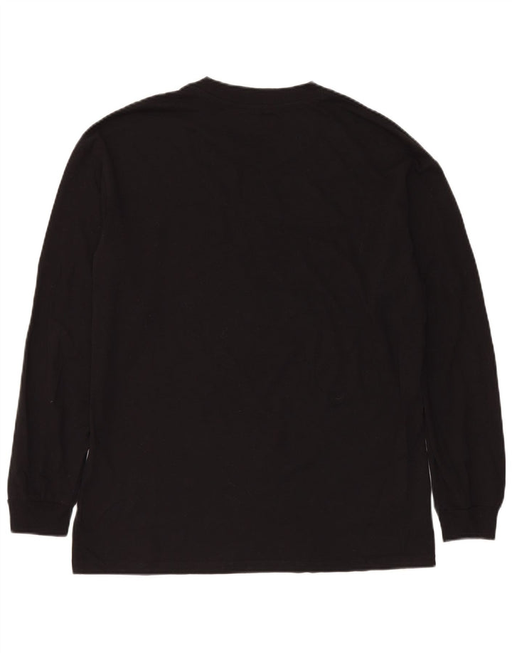 JACK & JONES Top masculino de manga comprida pequeno algodão preto