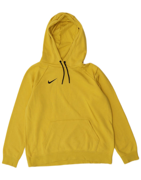 Nike Mens Hoodie Jumper Grande Algodão Amarelo